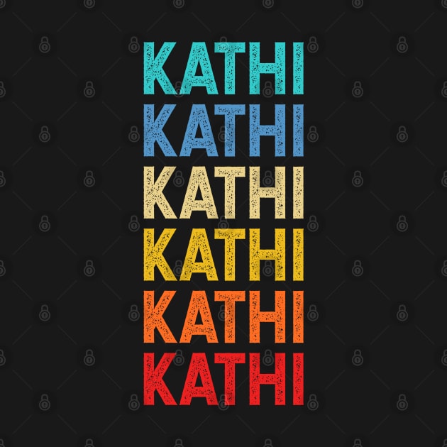 Kathi Name Vintage Retro Custom Gift Named Kathi by CoolDesignsDz