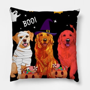 Trick Or Treat Golden Retriever Dog Halloween Gift Pillow