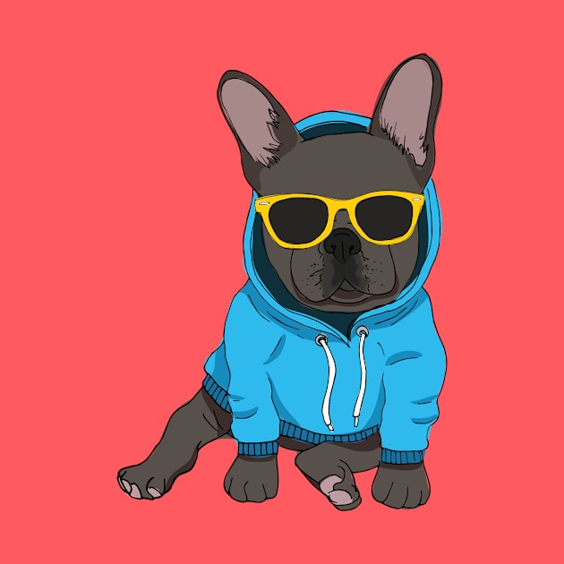 Hipster Frenchie (Black) by Megan Roy