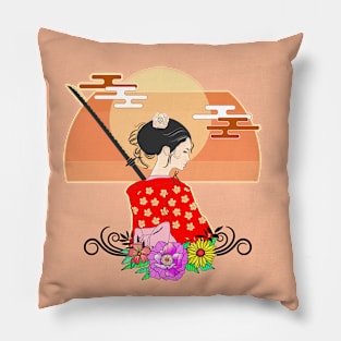 Samurai Girl Onna Musha Pillow