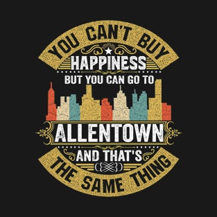 USA City Allentown City T-Shirt I Love Allentown Flag Pennsylvania State Home City Allentown Map Native USA Flag T-Shirt