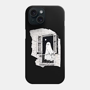 Spooky Ghost in the Window vintage, Boo in the Window Phone Case