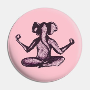 Yoga Elephant Pin