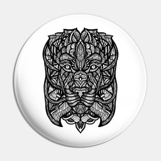 Lion art mandala Pin