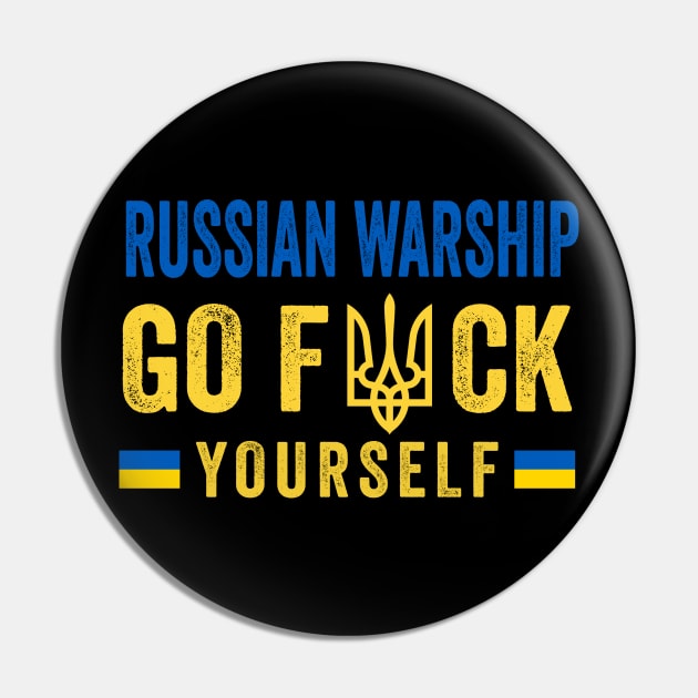 Russian Warship Go F Yourself Pin by UniqueBoutiqueTheArt