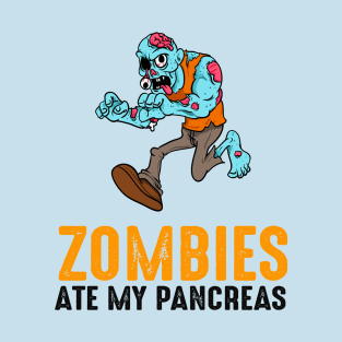 Zombies Ate My Pancreas T1D Type 1 Diabetes Girls Boys T-Shirt