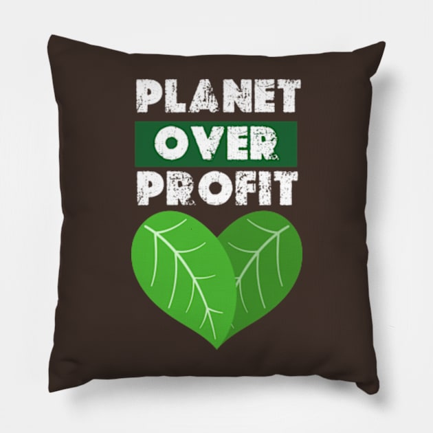 Planet Over Profit - Earth Day Climate Change   earth day 2024 gift april 22 Cute Pillow by graphicaesthetic ✅