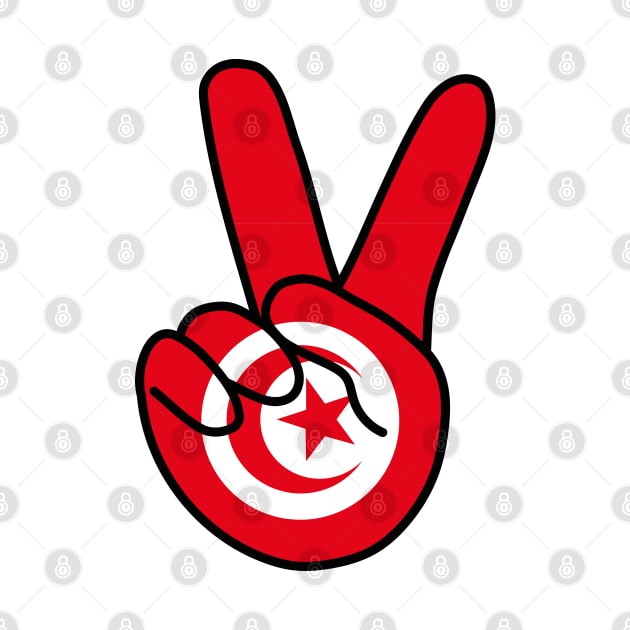 Tunisia Flag V Sign by DiegoCarvalho