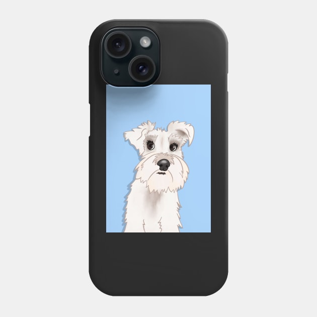 Belle the White Miniature Schnauzer Dog Phone Case by NattyDesigns