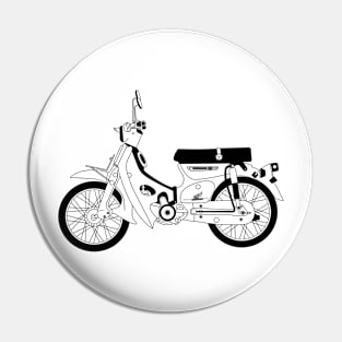 Honda C70 Black Outline Pin