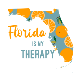 Florida is my Therapy Orange Fruit State Map T-Shirt