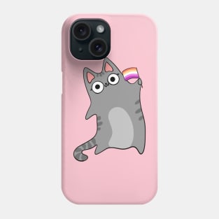 Lesbian Pride Flag Kawaii Cat Gay Cute chibi Tabby Kitty Phone Case