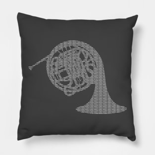 French Horn Silhouette Pillow