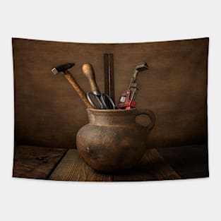 Clay Pot With Tools Tapestry