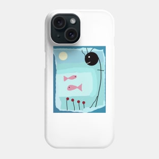 Kid and Aquarium Stick Figure Phone Case