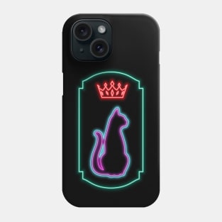 Cat King Neon Sign Phone Case