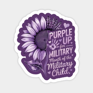 Sunflower Purple Up For Military Kids Military Child Month Magnet
