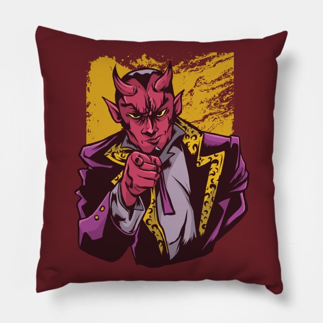 Pointing Lucifer Pillow by Safdesignx