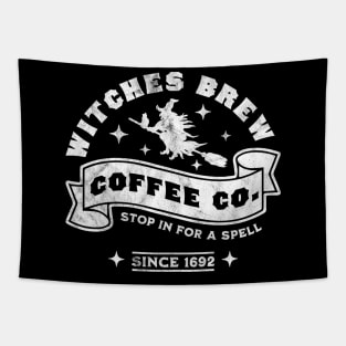 Witches Brew Coffee Salem 1692 Funny Halloween Witch Retro Tapestry