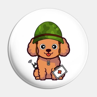 First aid military brown dog Pin