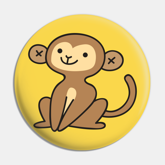 Cute Baby Monkey Doodle Drawing - Baby Monkey - Pin | TeePublic Cute Baby Monkey Doodle Drawing - Baby Monkey - Pin | TeePublic