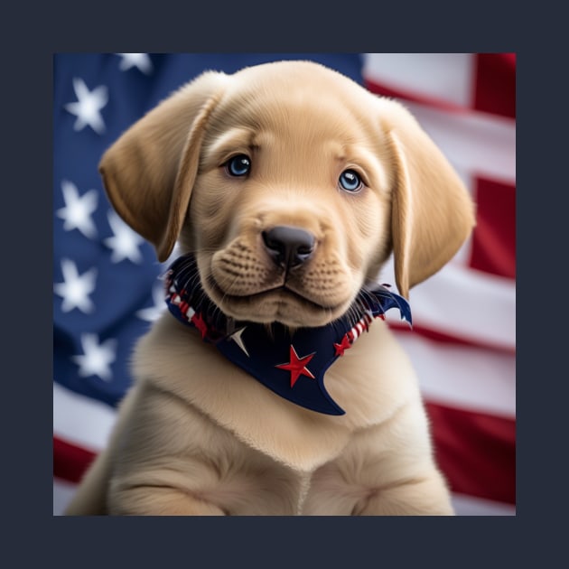 Patriotic Yellow Lab Puppy by AnchoredK9s