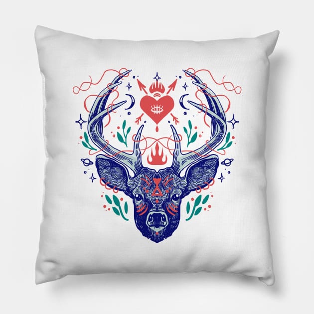 Deer animal spirit Pillow by Paolavk