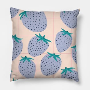 Blue strawberries pattern Pillow