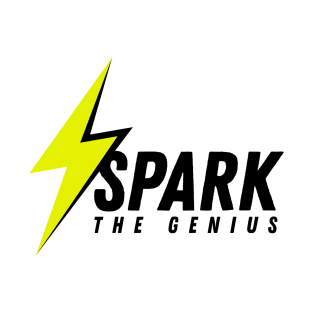 Spark The Genius logo in black - centered by words T-Shirt