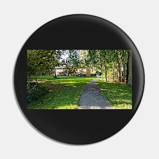 Path leading to beautiful house and greenery around Pin