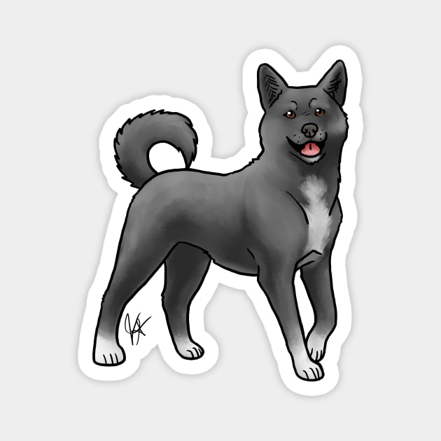 Dog - Korean Jindo - Black Magnet by Jen's Dogs Custom Gifts and Designs