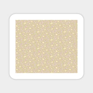 Floral , beige , allover Magnet