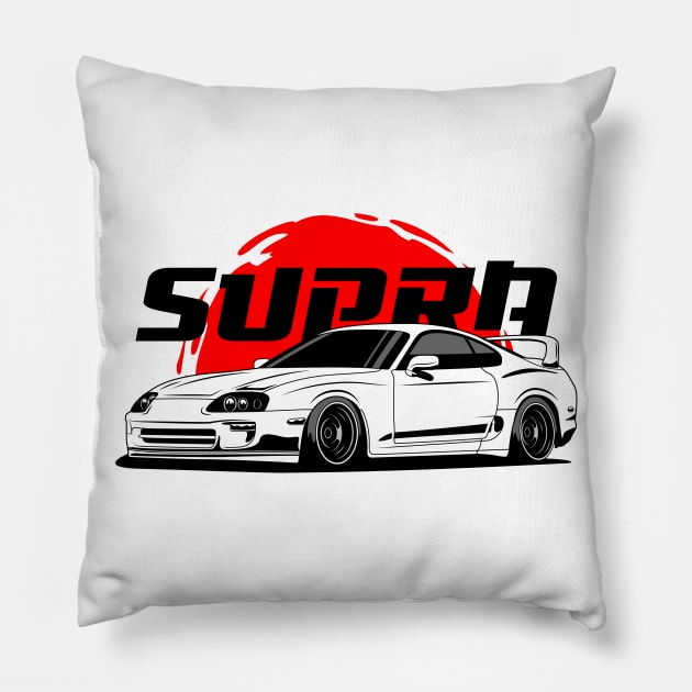 White Supra JDM Pillow by GoldenTuners