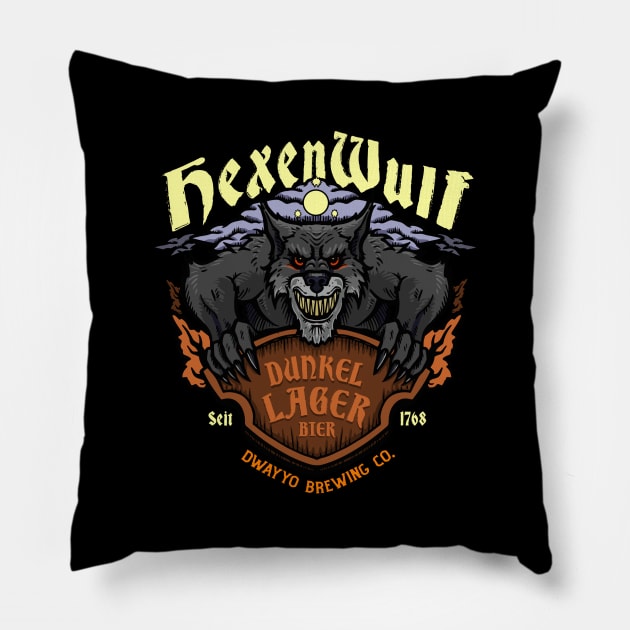 Hexenwulf Dunkel Lager Pillow by JonathanDodd_Draws