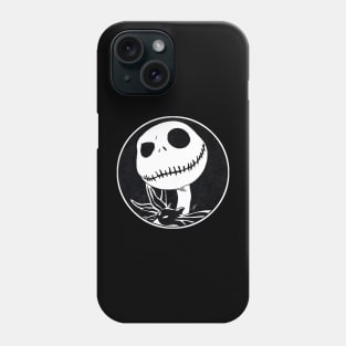 JACK SKELLINGTON - The Nightmare Before Christmas (Circle Black and White) Phone Case