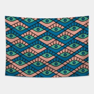 Trippy Eye Pattern (blue and pink) Tapestry