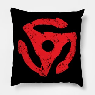 45 rpm record adapter distressed red design Pillow