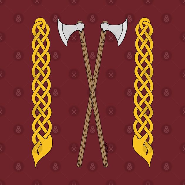 Danish Axes Crossed with Plaitwork by AzureLionProductions