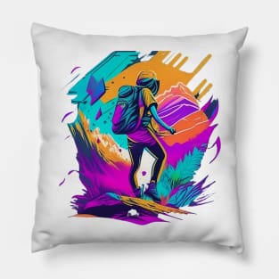 Mountain Haiking Traveller Summer Funny Pillow