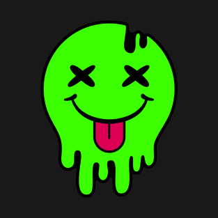 Green emoticon showing tongue T-Shirt