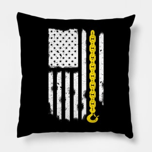 Tow Truck Driver American Flag Pillow