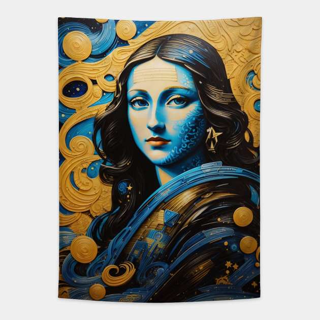 Modern Mona Lisa Tapestry by JapKo