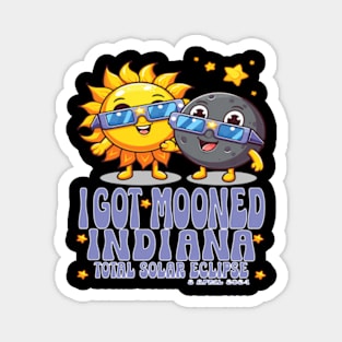 I Got Mooned In Indiana Total Solar Eclipse 2024 Magnet