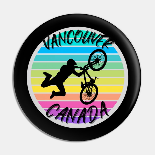 Vancouver Canada Mountain biking Pin by Aspectartworks