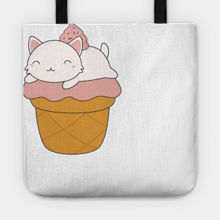 Kawaii Cute Ice Cream Cone T-Shirt Tote