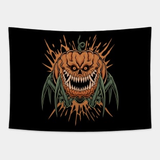 Spider Pumpkin Monster Tapestry