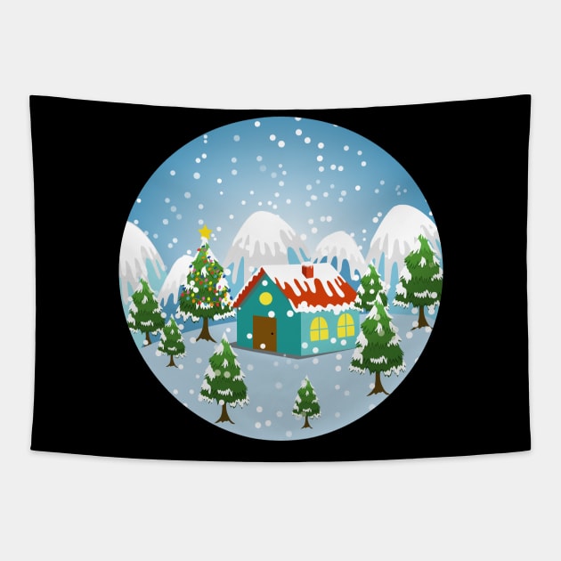 Winter Season Scenery Tapestry by Designoholic