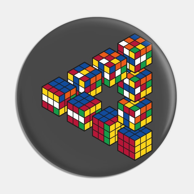 Rubiks Cube Penrose Triangle Optical Illusion - Inspired by Escher - Rubiks  Cube - Pin