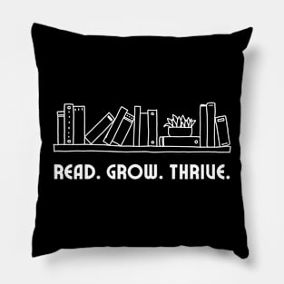 Read, Grow, Thrive Librarian Abstract Pillow