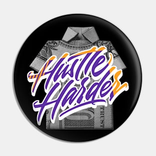 Hustle Harder Field Purple Retro Pin